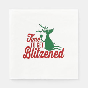 Time to Get Blitzened Christmas Reindeer Napkins
