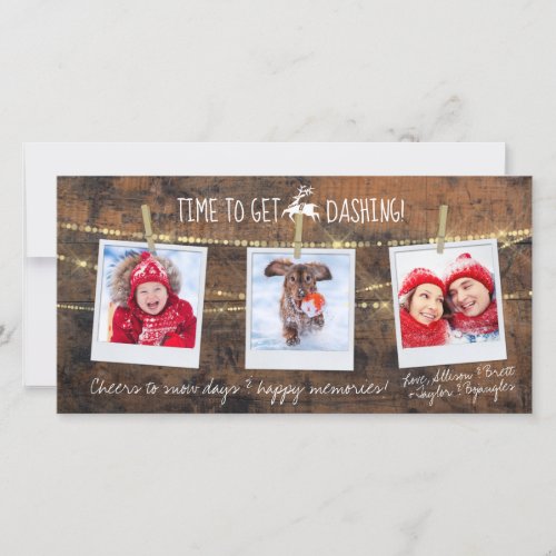 Time to Get Dashing Reindeer 3_Photo Holiday Card