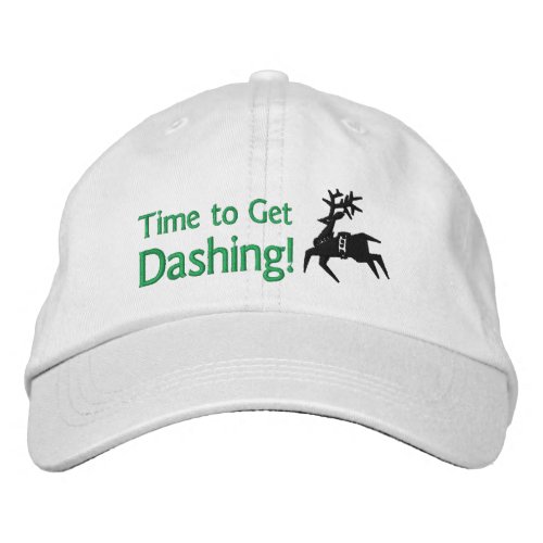 Time to Get Dashing Reindeer Icon Emoji Runners Embroidered Baseball Cap