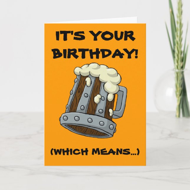 Time To Get Drunk Birthday Card (Front)