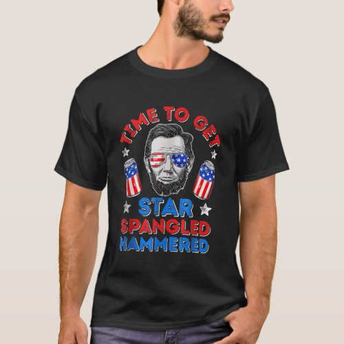 Time To Get Star Spangled Hammered 4th Of July Men T_Shirt