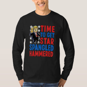 Time To Get Star Spangled Hammered 4th Of July Pat T-Shirt