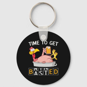 Time To Get Sted Funny Turkey Beer Thanksgiving Od Keychain