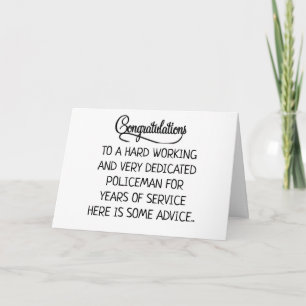 TIME TO GIVE IT ***ARREST*** RETIREMENT SENTIMENTS CARD