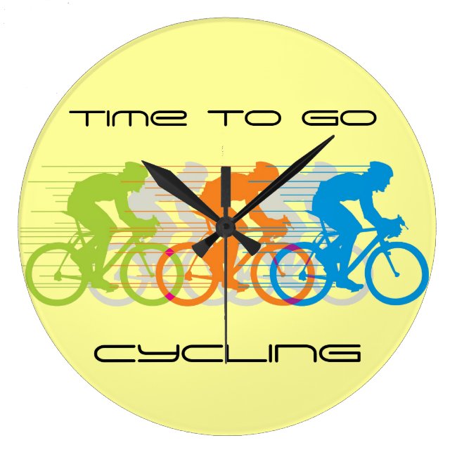 Time to Go Cycling Design Wall Clock