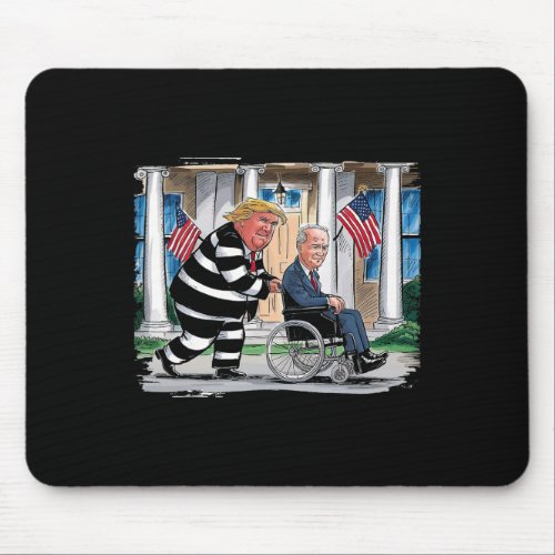 Time To Go Joe Funny Wheelchair Sarcastic Trump 20 Mouse Pad