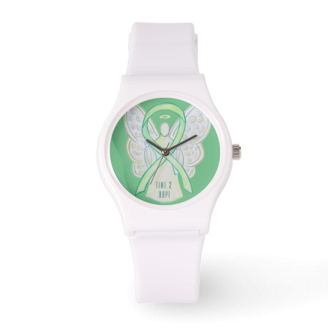 Time to Hope Lime Green Awareness Ribbon Watch (Front)