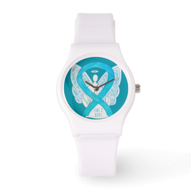 Time to Hope Turquoise Awareness Ribbon Watch (Front)