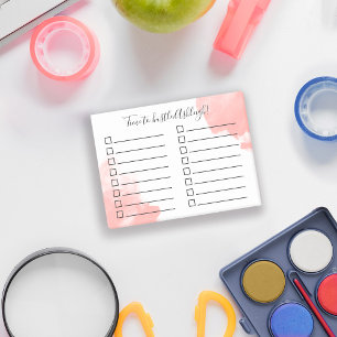 Time to Hustle Coral Watercolor To Do List Post-it Notes
