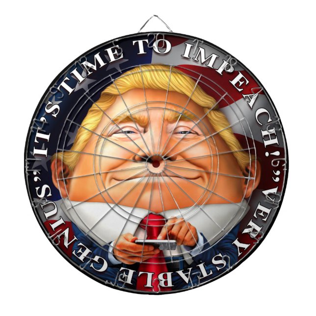 Time to Impeach, "Very Stable Genius" Dart Board (Front)