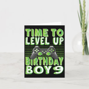 Time To Level Up Birthday Boy 9 Years Old Video Ga Card