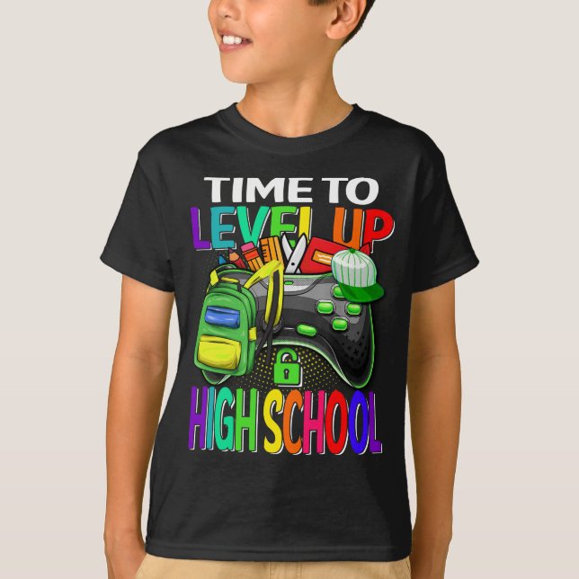 Time To Level Up High School Video Game  T-Shirt (Front)