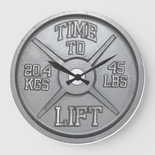Time To Lift _ Barbell Plate Wall Clock