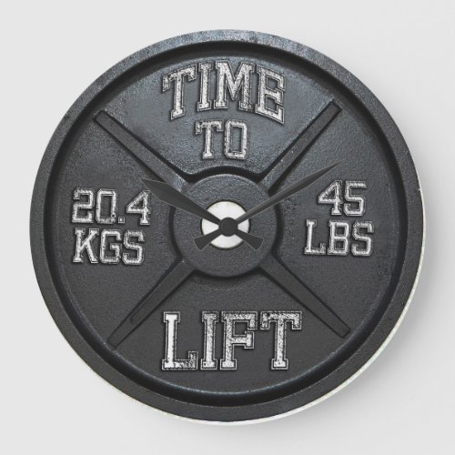 Time To Lift _ Barbell Plate Wall Clock