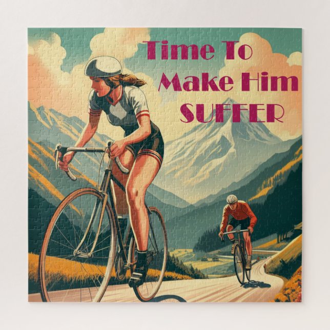 Time To Make Him Suffer Cycling Jigsaw Puzzle (Vertical)