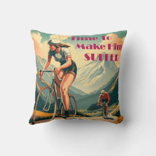Time To Make Him Suffer Cycling Throw Pillow