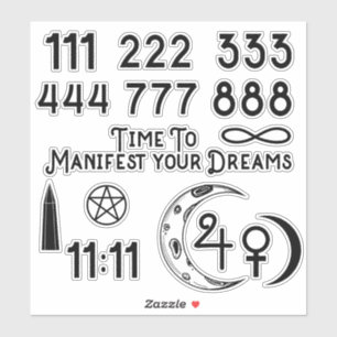 Time To Manifest Numerology Lucky Numbers Esoteric Sticker