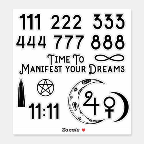 Time To Manifest Numerology Lucky Numbers Esoteric Sticker