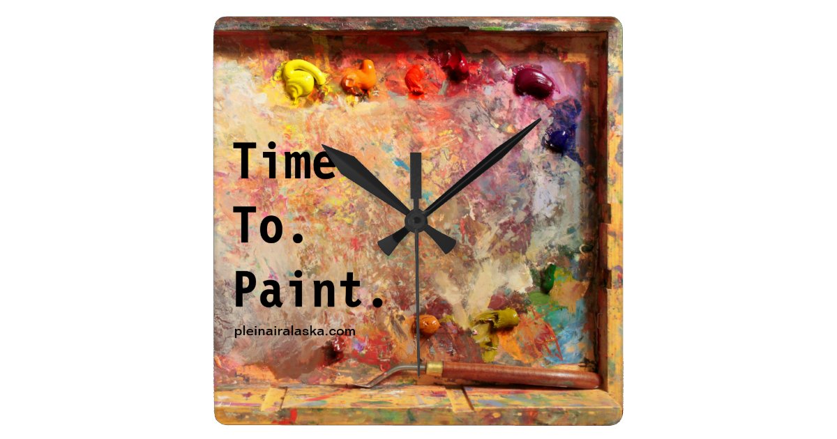 Time To Paint Artist Palette Studio Wall Clock Zazzle Com