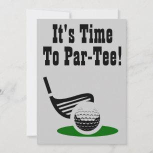 Time To Par-Tee Golf 80th Birthday Party Invite