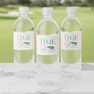 Time to Par-Tee Golf Bachelorette Water Bottle Label