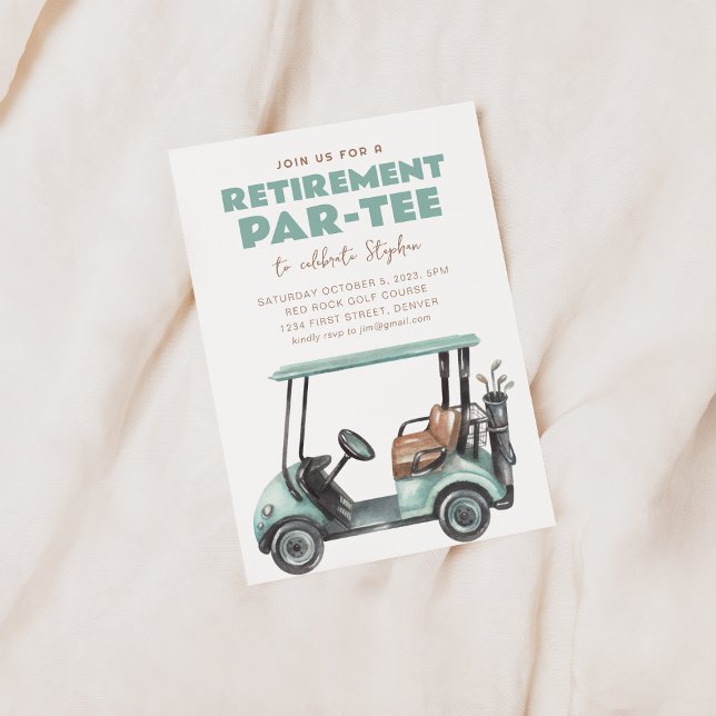 Time to Par-Tee Golf Retirement Party Invite (Creator Uploaded)