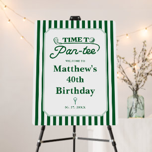 Time to Par-Tee Preppy Men's Golf Birthday Sign