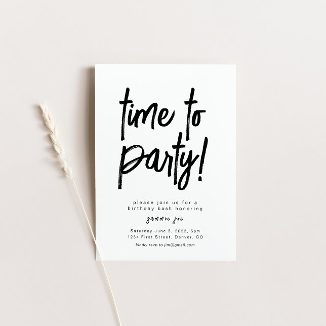 Time to Party Birthday Invitation Template (Creator Uploaded)