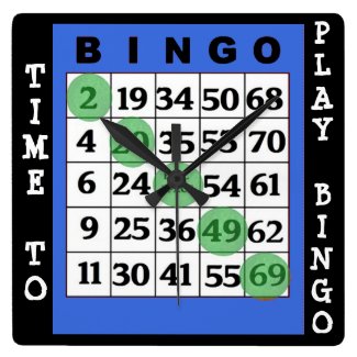 Time to Play Bingo Wall Clock
