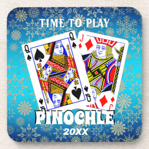 Time to Play Pinochle Beverage Coaster