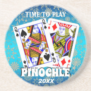 Time to Play Pinochle Beverage Coaster
