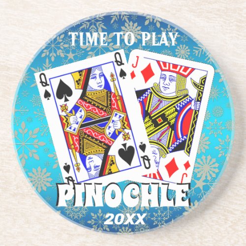 Time to Play Pinochle  Beverage Coaster