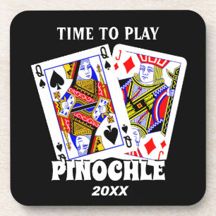 Time to Play Pinochle Beverage Coaster