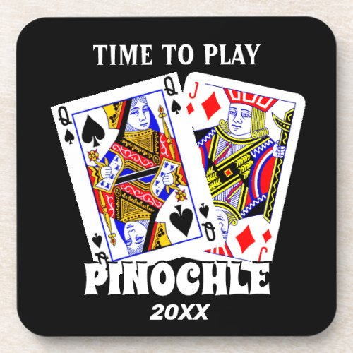 Time to Play Pinochle   Beverage Coaster