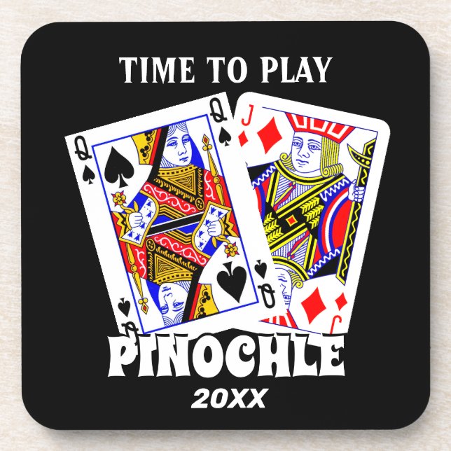 Time to Play Pinochle   Beverage Coaster (Front)