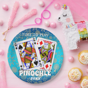 Time to Play Pinochle Paper Plates