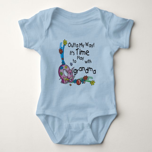 Time to Play with Grandma Baby Bodysuit (Front)
