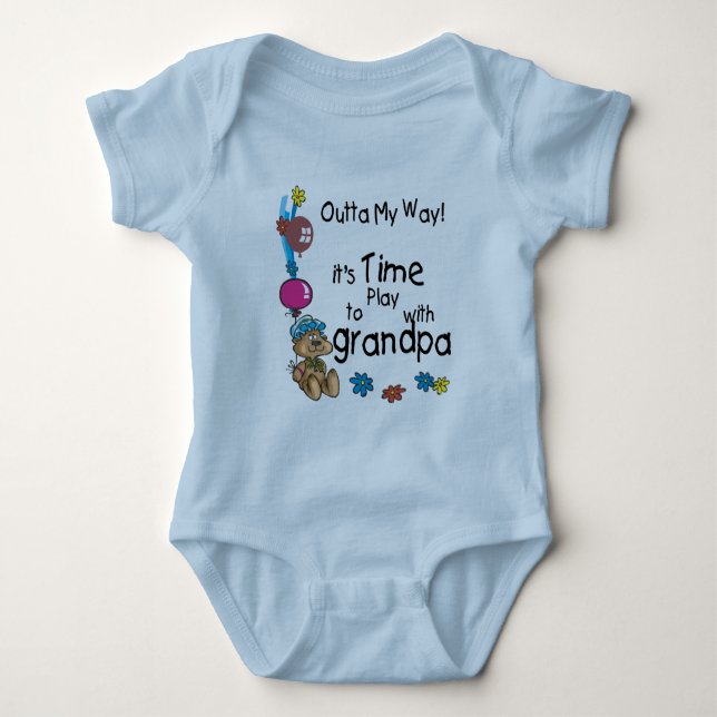 Time to Play with Grandpa Baby Bodysuit (Front)
