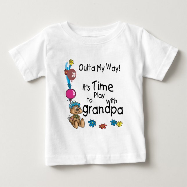 Time to Play with Grandpa Baby T-Shirt (Front)