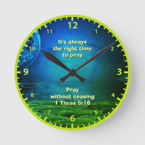 TIME TO PRAY Christian Round Clock