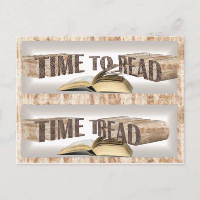 time to read bookmark postcard (Front)