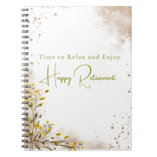 Time to Relax and Enjoy Elegant Retirement Gift Notebook