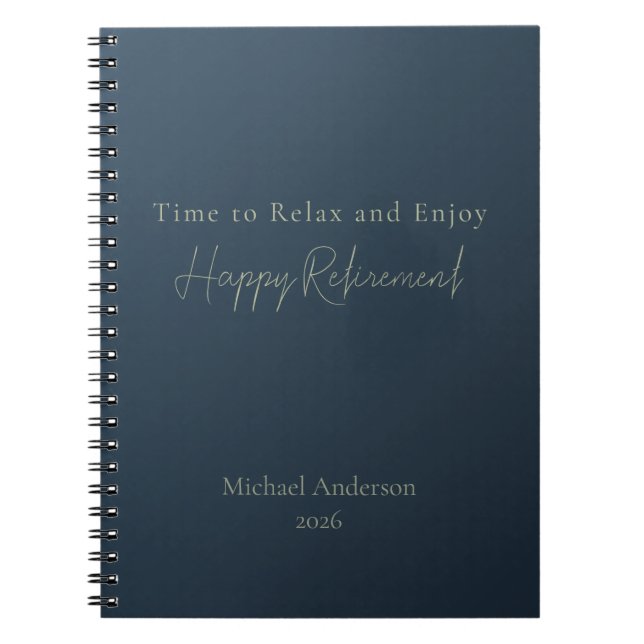 Time to Relax and Enjoy Personalized Retirement Notebook (Front)