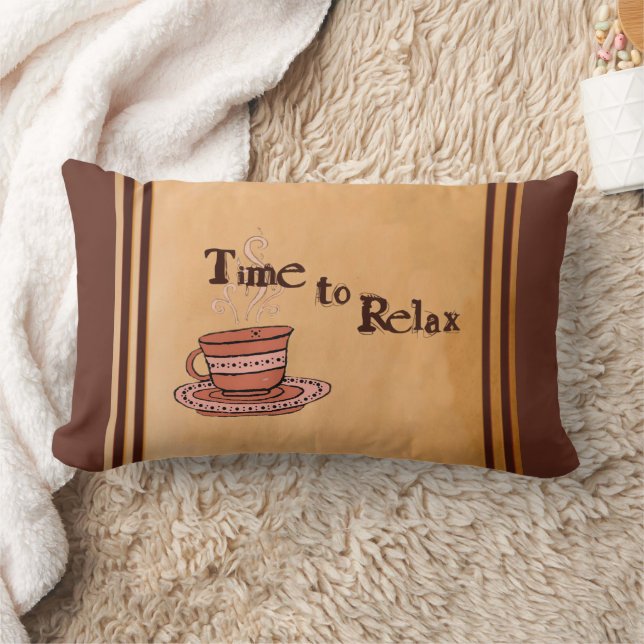 Time to Relax "Chocolate Bar" Brown Lumbar Pillow (Blanket)