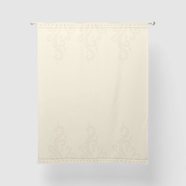 Time to Relax Cream Yellow Sheer Curtain Set (Front)