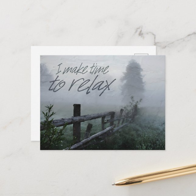 "Time to relax" Motivation Affirmation Postcard (Front/Back In Situ)