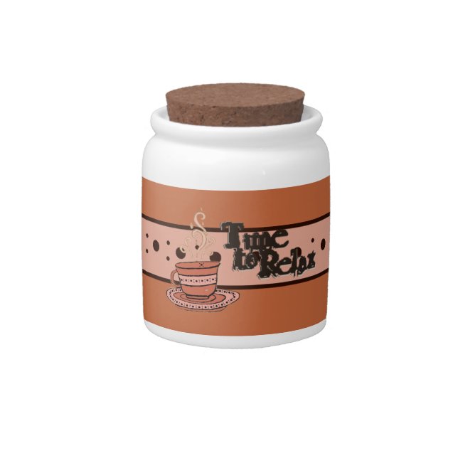 Time to Relax orange Candy Jar (Front)