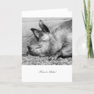 Time to Relax Pig - Blank Retirement Card