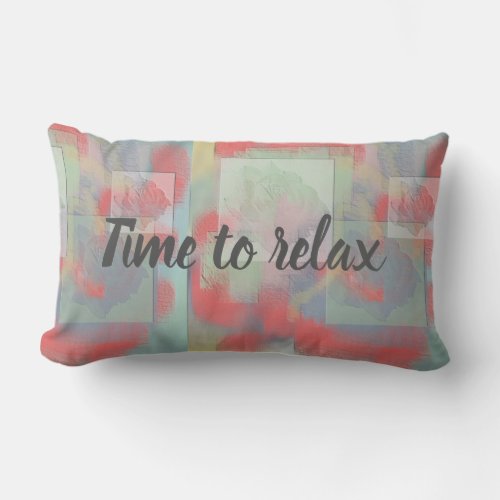 Time to Relax Pink Rose Feminine Bedroom Lumbar Pillow