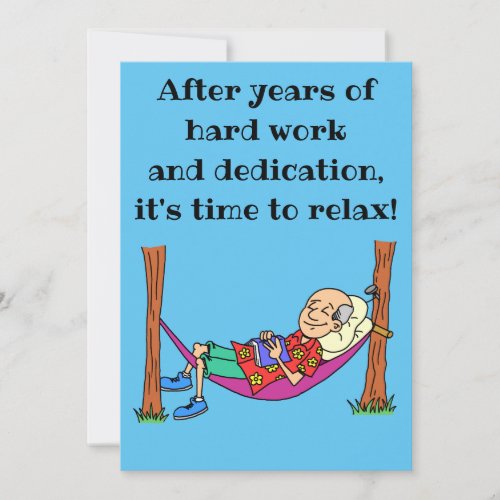 Time To Relax  Retirement Party Invitation